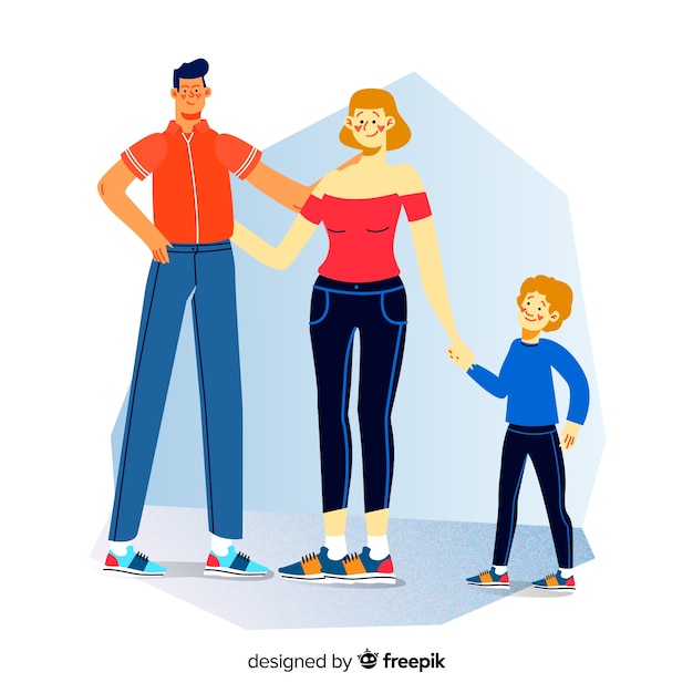 Gratis vector vlak familieportret