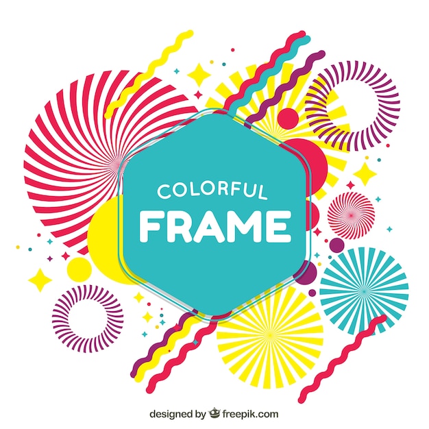 Gratis vector vlak kleurrijk frame