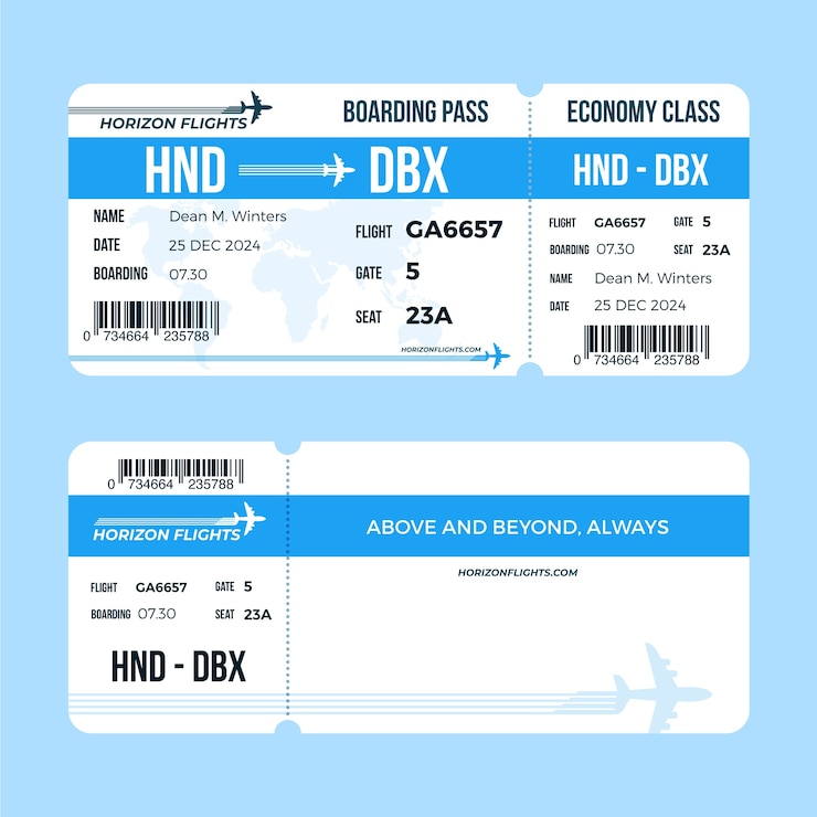 Gratis Vector vlak ontwerp boarding pass template