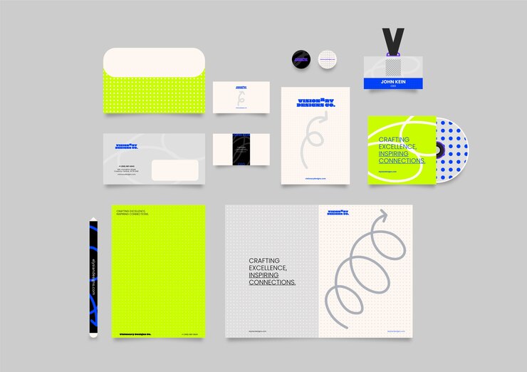 Gratis Vector vlak ontwerp business stationery sjabloon