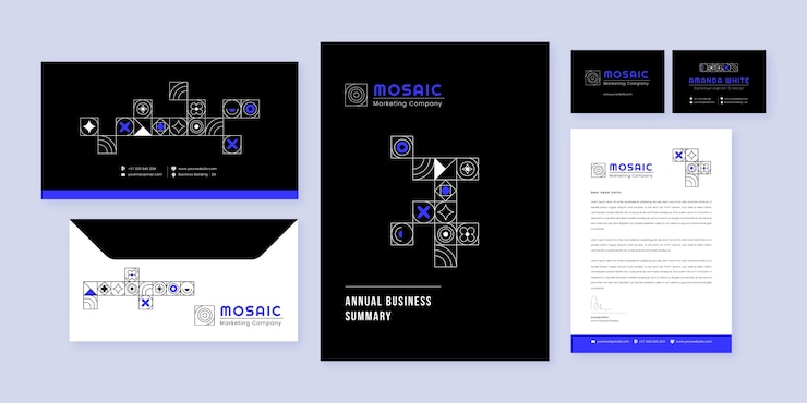 Gratis Vector vlak ontwerp business stationery sjabloon