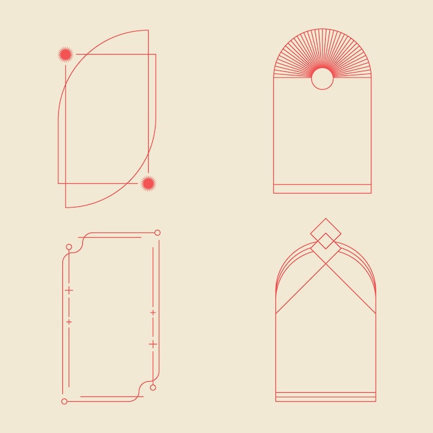 Gratis vector vlak ontwerp minimalistisch lineair frame set