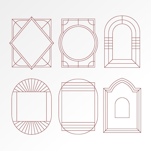 Gratis vector vlak ontwerp minimalistisch lineair frame set