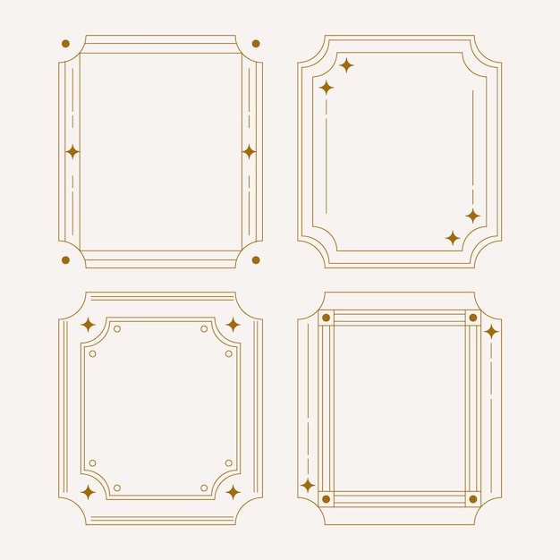 Gratis vector vlak ontwerp minimalistisch lineair frame set