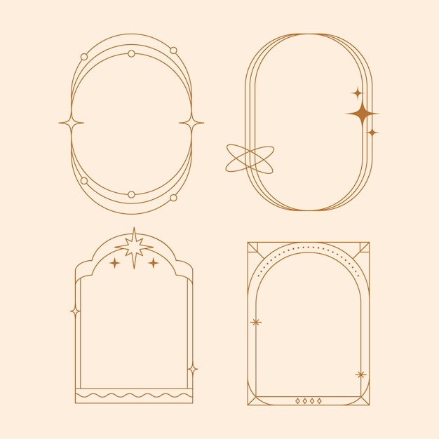 Vlak ontwerp minimalistisch lineair frame set