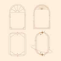 Gratis vector vlak ontwerp minimalistisch lineair frame set