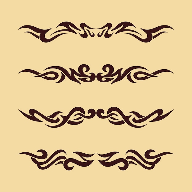 Gratis vector vlak ontwerp tribale tatoeage grens element