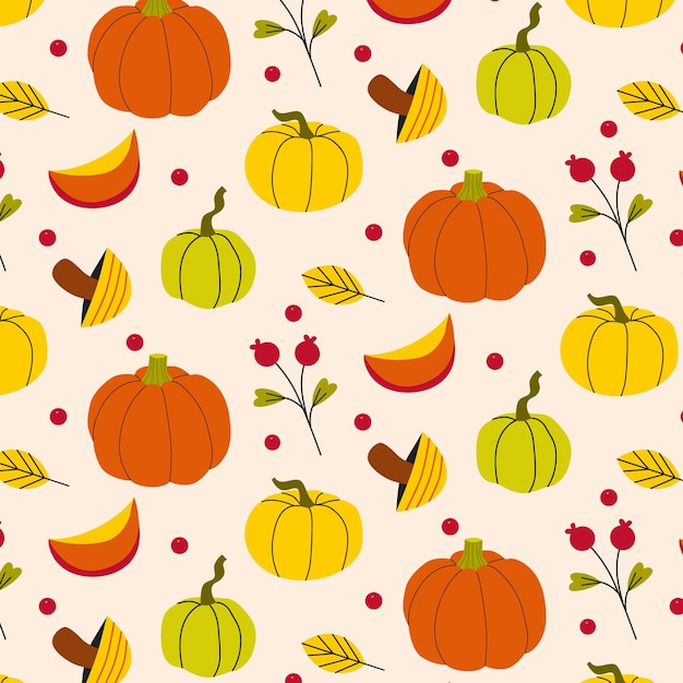 Gratis vector vlak patroon ontwerp voor herfst seizoen viering