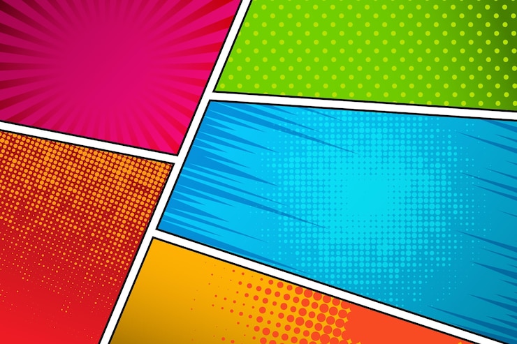 Gratis Vector vlakke achtergrond in komische stijl