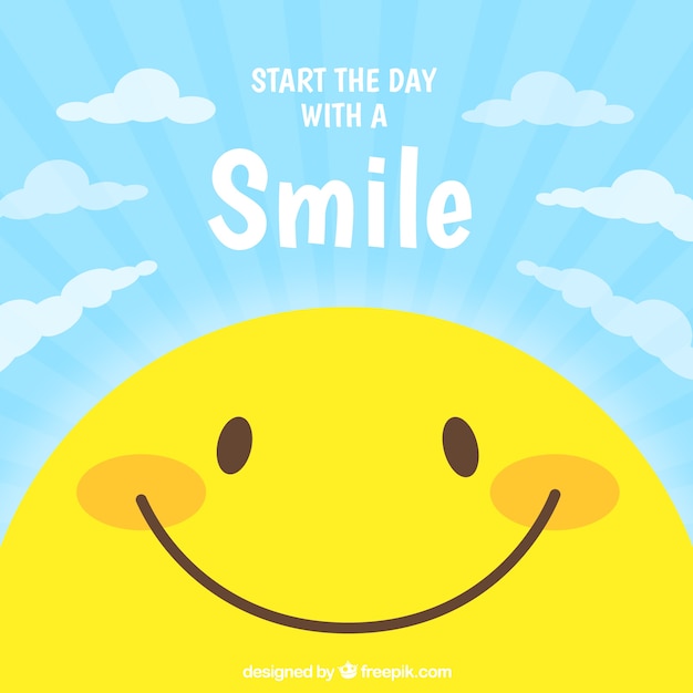 Gratis vector vlakke achtergrond met smiley