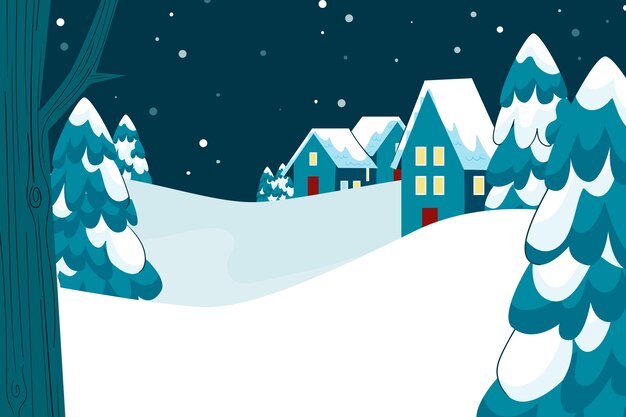 Vlakke achtergrond van het winterseizoen