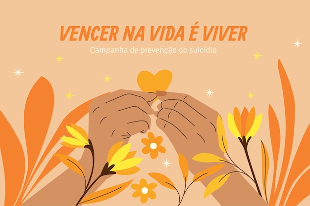 Vlakke achtergrond voor braziliaanse zelfmoordpreventie maand bewustwording