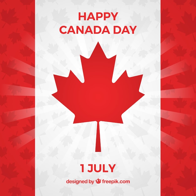 Gratis vector vlakke achtergrond voor canada dag