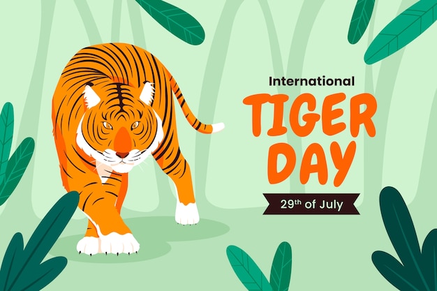 Vlakke achtergrond voor de bewustwording van de internationale tijgerdag