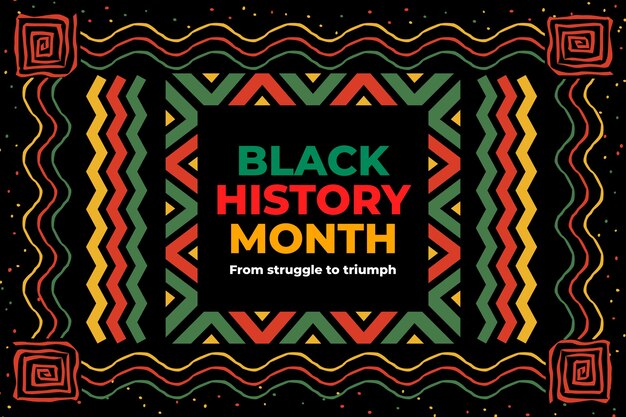 Vlakke achtergrond voor de Black History Month-viering