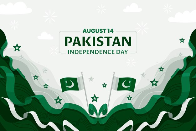 Vlakke achtergrond voor de viering van de onafhankelijkheidsdag van pakistan