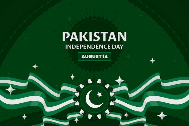 Vlakke achtergrond voor de viering van de onafhankelijkheidsdag van pakistan