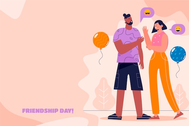 Vlakke achtergrond voor de viering van de vriendschapsdag