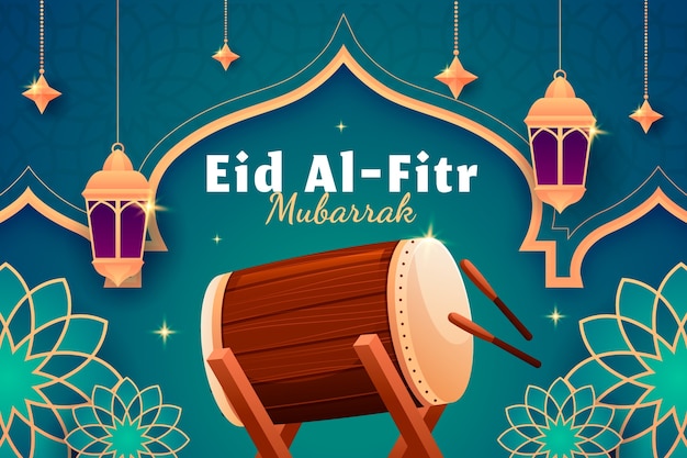 Vlakke achtergrond voor de viering van eid al-fitr