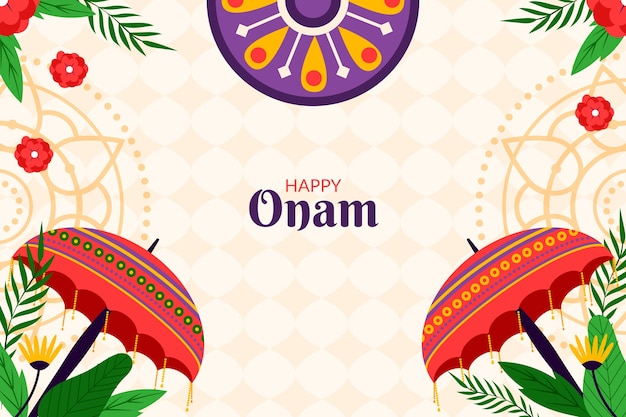 Vlakke achtergrond voor de viering van het onam-festival