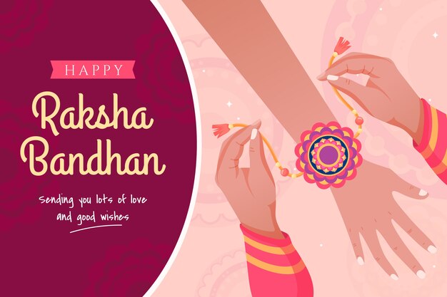 Vlakke achtergrond voor de viering van het raksha bandhan-festival