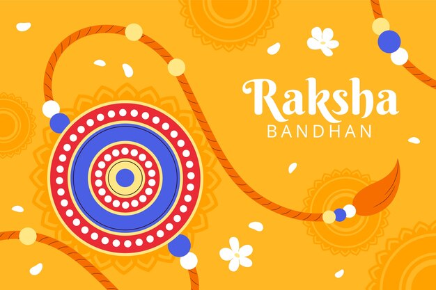 Vlakke achtergrond voor de viering van het raksha bandhan-festival