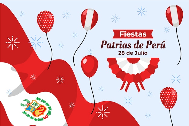 Vlakke achtergrond voor peruaanse fiestas patrias vieringen