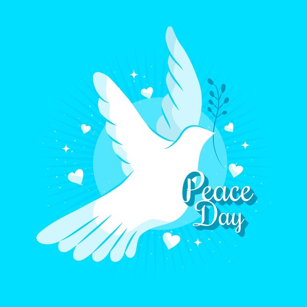 Vlakke afbeelding van internationale dag van de vrede-evenement