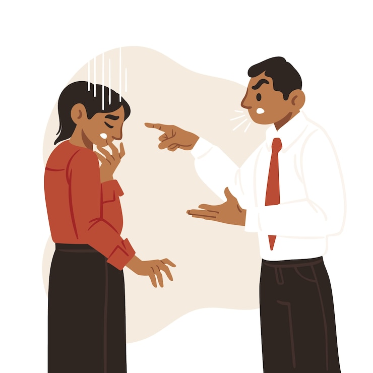 Gratis Vector vlakke afbeelding van persoon die wordt beschaamd of beschuldigd