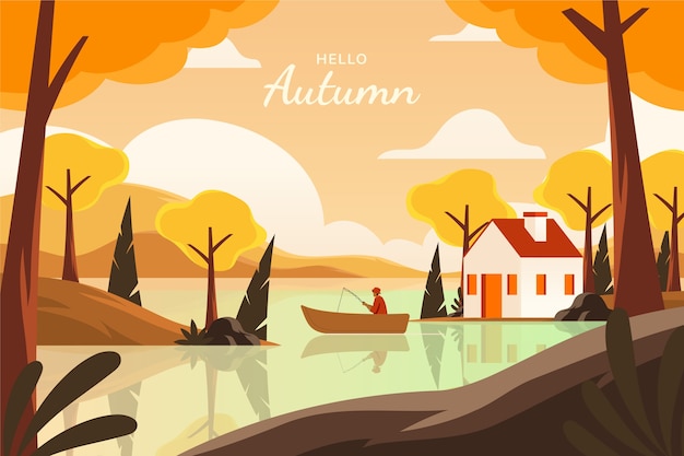 Gratis vector vlakke afbeelding voor de herfst