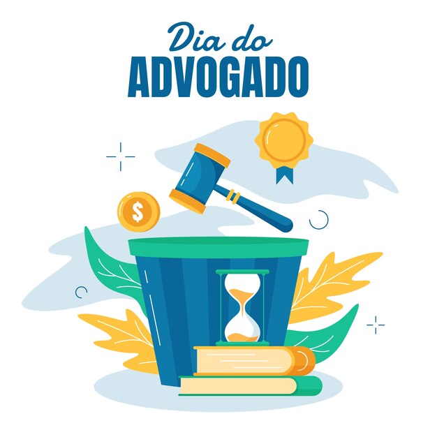 Vlakke afbeelding voor de viering van de dag van de braziliaanse advocaat