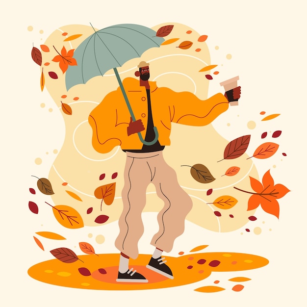 Gratis vector vlakke afbeelding voor de viering van het herfstseizoen