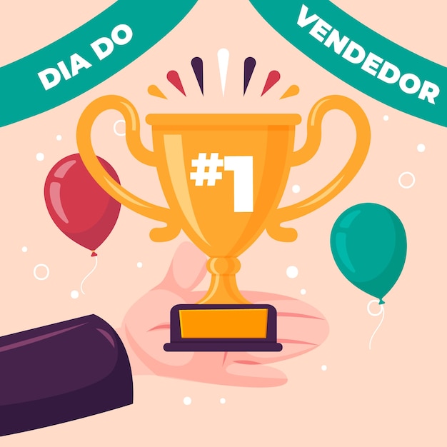 Gratis vector vlakke afbeelding voor dia do vendedor