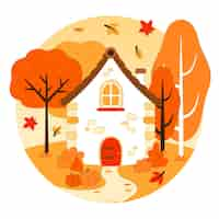 Gratis vector vlakke afbeelding voor herfstfeest