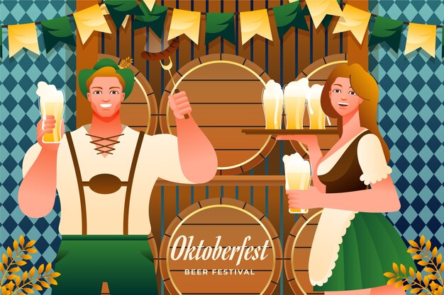 Vlakke afbeelding voor oktoberfest festival