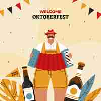 Gratis vector vlakke afbeelding voor oktoberfest festival