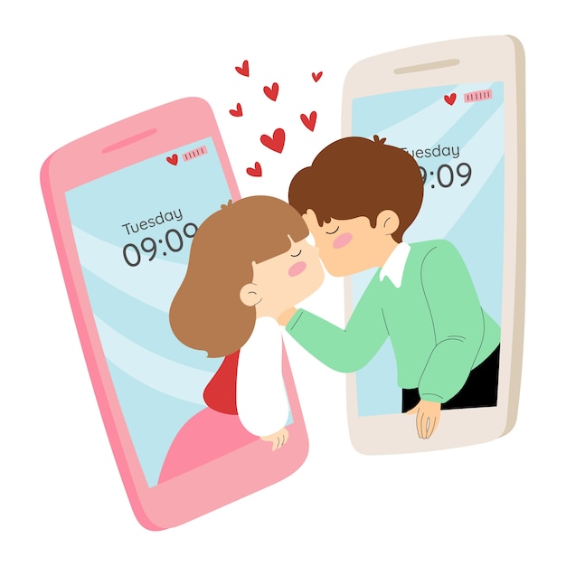 Gratis vector vlakke afbeelding voor valentijnsdag