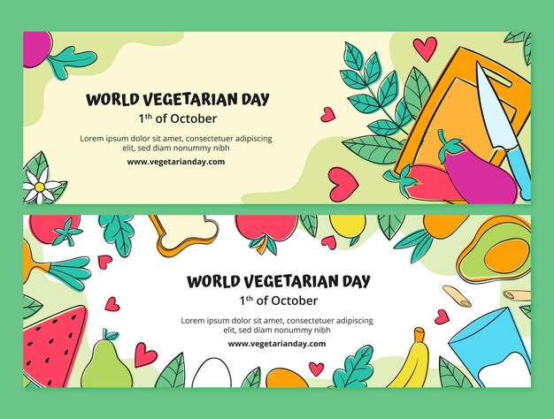 Gratis vector vlakke afbeelding voor wereld vegetarische dag