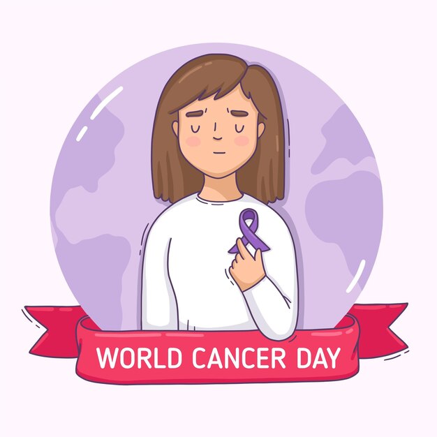 Vlakke afbeelding Werelddag voor kanker