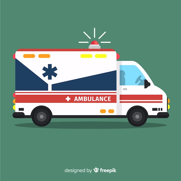 Gratis vector vlakke ambulance concept