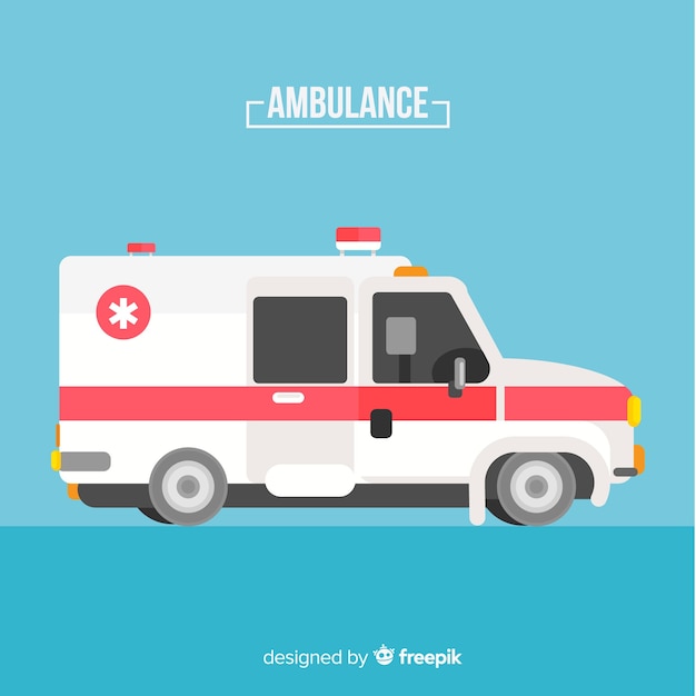 Gratis vector vlakke ambulance concept