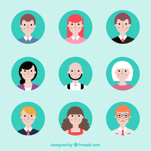 Gratis vector vlakke avatars met cirkelvormige stijl