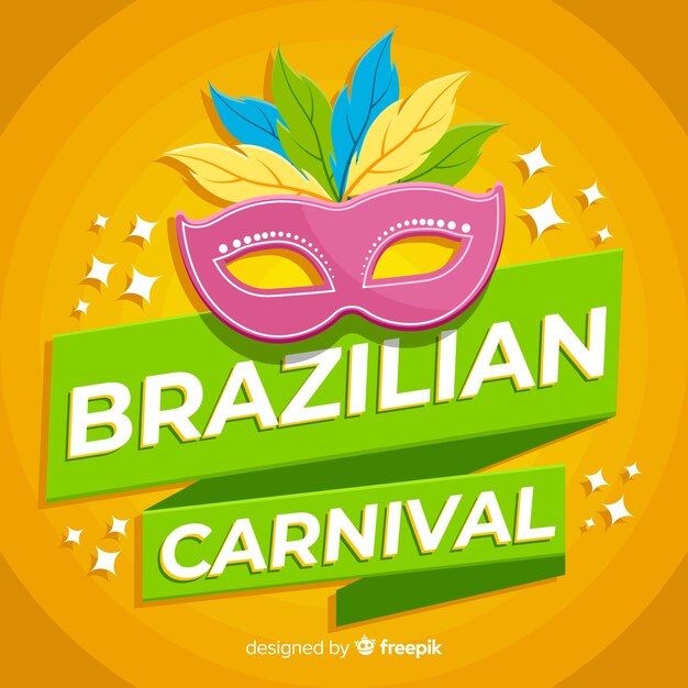 Vlakke Braziliaanse Carnaval-achtergrond