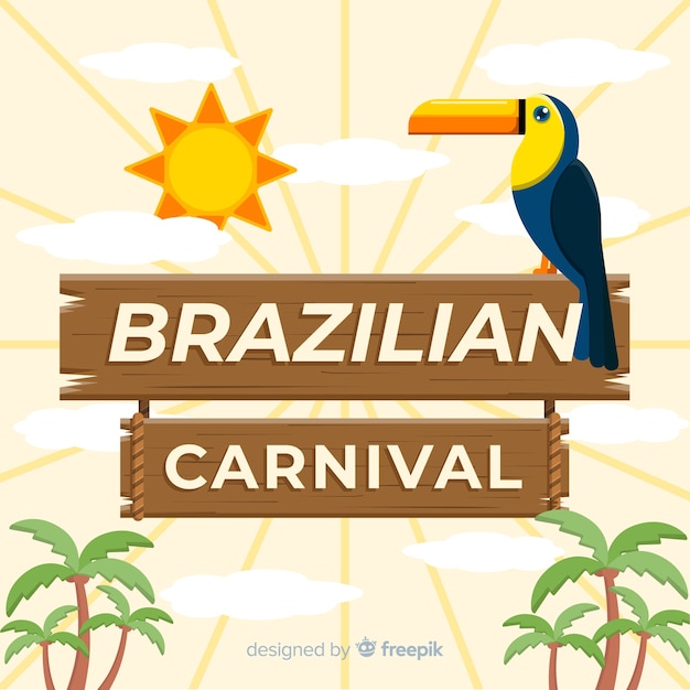 Vlakke braziliaanse carnaval-achtergrond