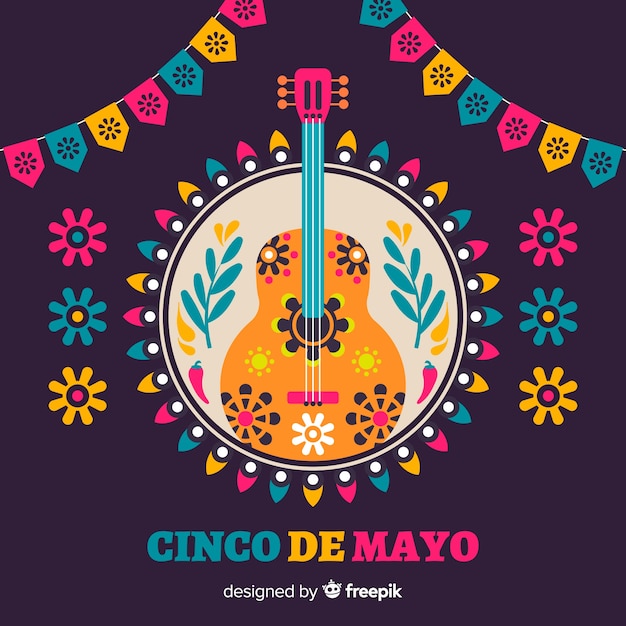 Vlakke cinco de mayo achtergrond