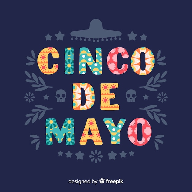 Gratis vector vlakke cinco de mayo achtergrond