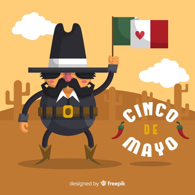 Vlakke cinco de mayo achtergrond