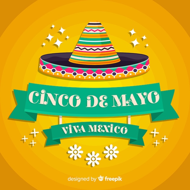 Vlakke cinco de mayo achtergrond