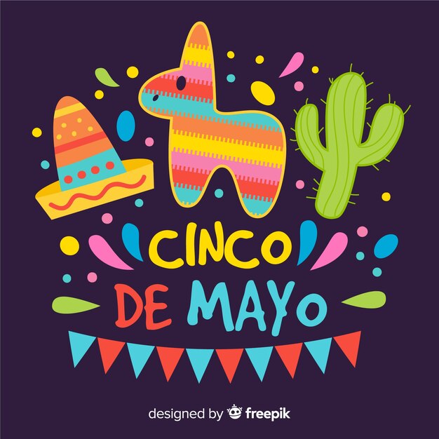 Vlakke cinco de mayo achtergrond