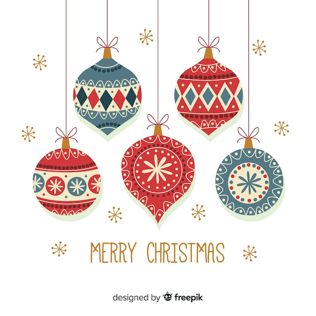 Gratis vector vlakke decoratie van kerstmis